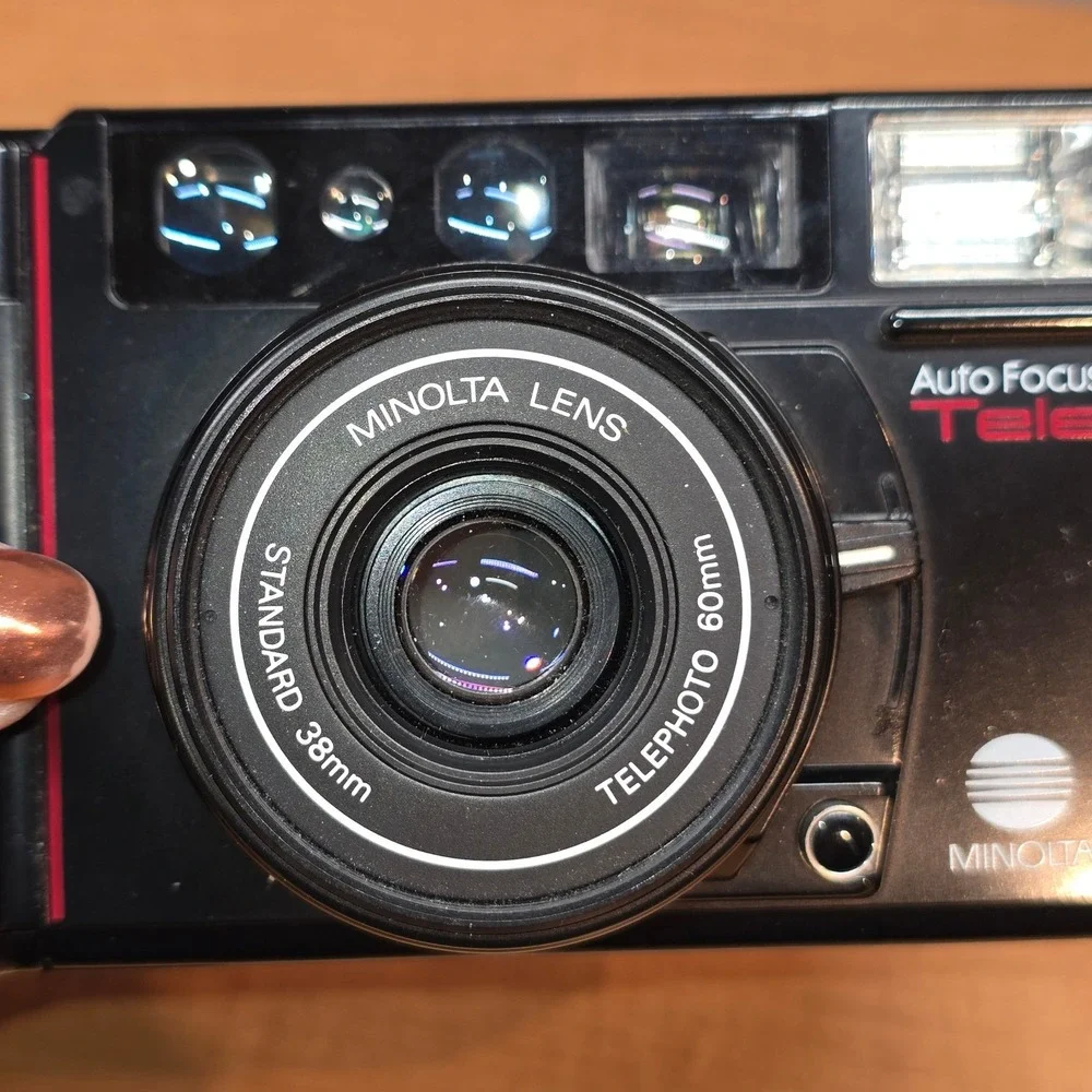 Vintage Minolta AF-Tele Point & Shoot Film‎ Camera 38-60mm Lens Auto Focus READ
